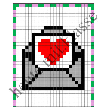 Pixel-Bilder: Muttertag & Vatertag & Valentinstag (Symmetrie / Pixel-Art)