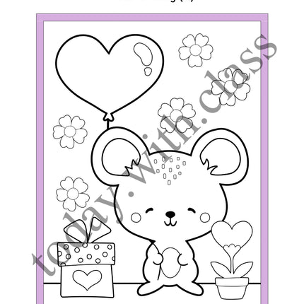 3x Puzzles & Ausmalbilder: Valentinstag & Muttertag & Vatertag (Schneideübung)