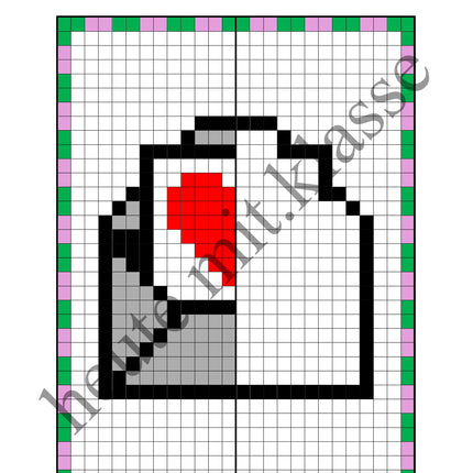 Pixel-Bilder: Muttertag & Vatertag & Valentinstag (Symmetrie / Pixel-Art)
